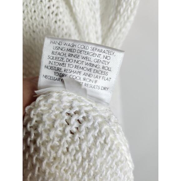 Eileen Fisher linen open knit sweater sz LP colorblock lightweight beachy boho - Picture 6 of 8